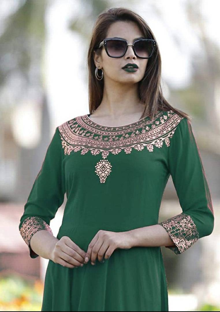 Women's Rayon Printed Anarkali Kurta